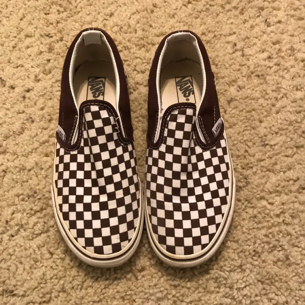Youth Size 3 Brown Checkered Vans